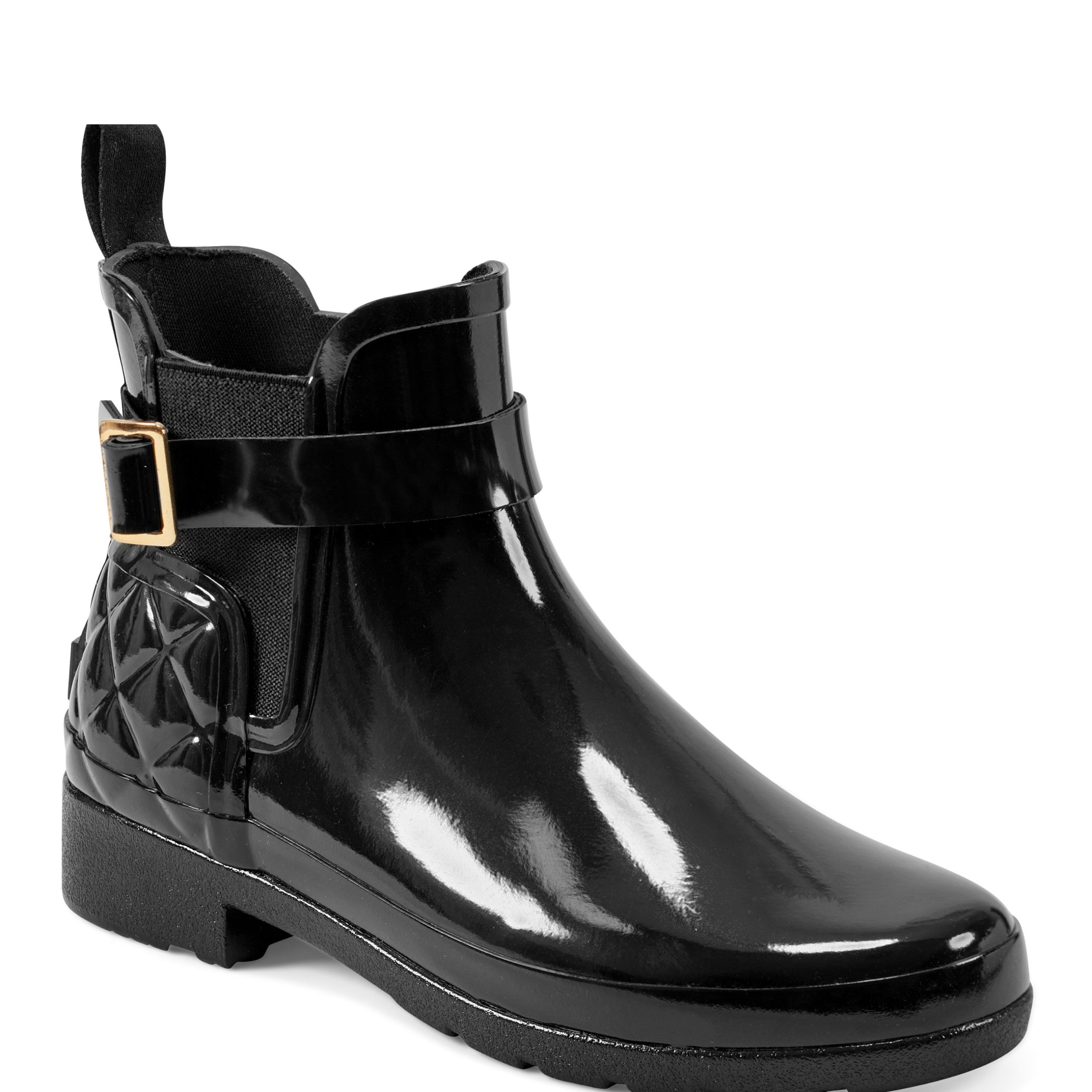 Women's Quilted Gloss Refined Slim Fit Chelsea Boots - Image 2