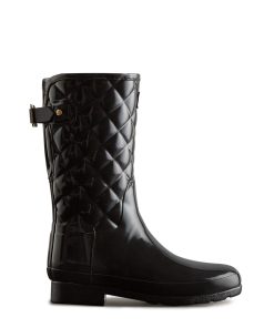 Women's Adjustable Quilted Refined Slim Fit Short Rain Boots