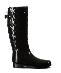 Women's Refined Adjustable Quilted Slim Fit Tall Rain Boots